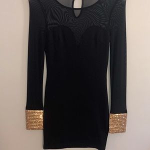 Black mini body con dress